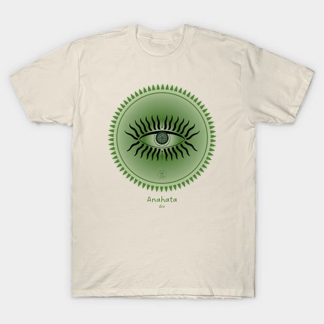 Third Eye, Meditative. Anahata, Air. Heart Chakra. Mindfulness. T-Shirt by Anahata Realm